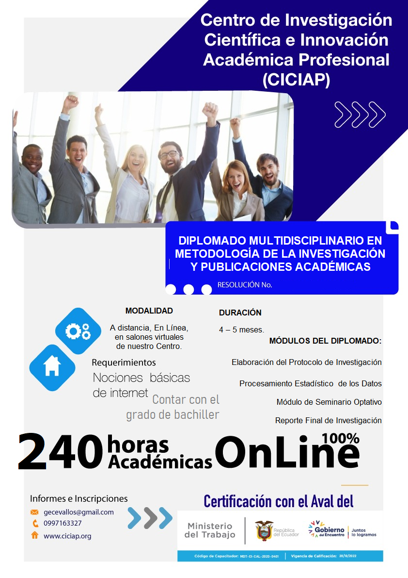 Diplomado multidisciplinario en Metodología de la Investigación y Publicaciones Académicas